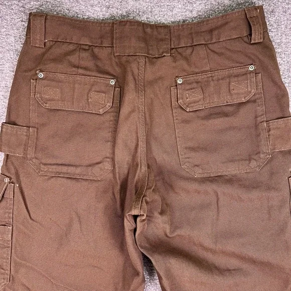 Duluth Trading Cargo Work Pants Men 36x32 Brown Fire Hose Canvas Utility Relaxed - Picture 11 of 13